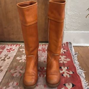 Vintage leather Campus boots Saddle Brown sz8